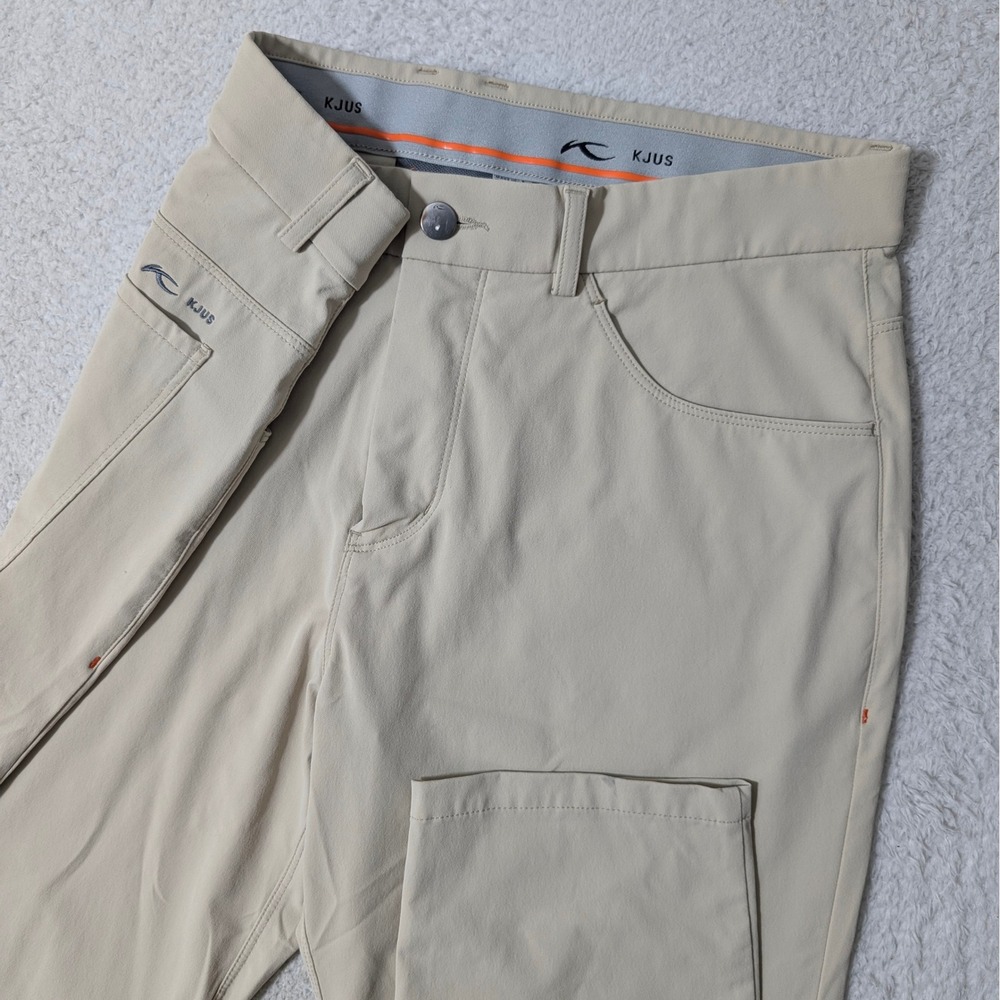 KJUS Pants Mens 33/32 Tan Iver 5-Pocket Tailored‎ Fit Stretch Golf KO0443